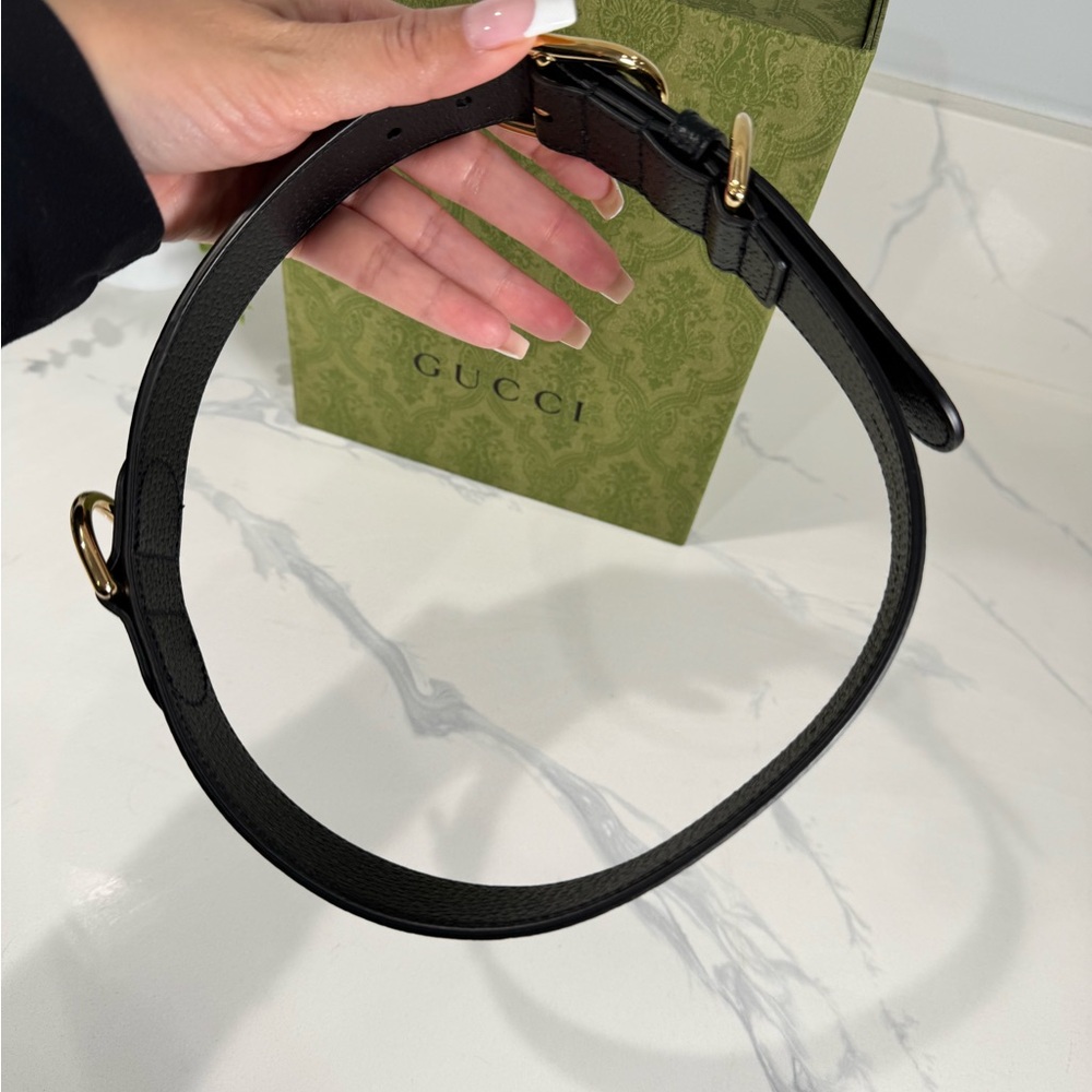 Authentic NEW Beautiful Black Leather Gucci Dog Collar w/ box Size XL - Picture 5 of 9
